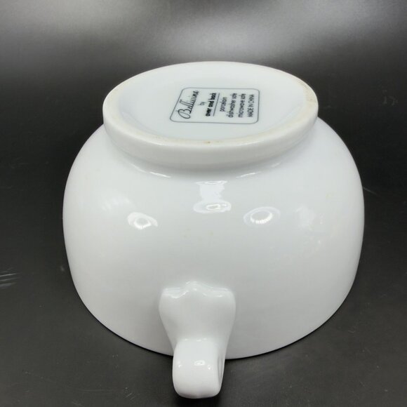 Over And Back Stoneware Ceramic Bowl Dish Set 2 Bowls With Handles White Dishes - Picture 10 of 13